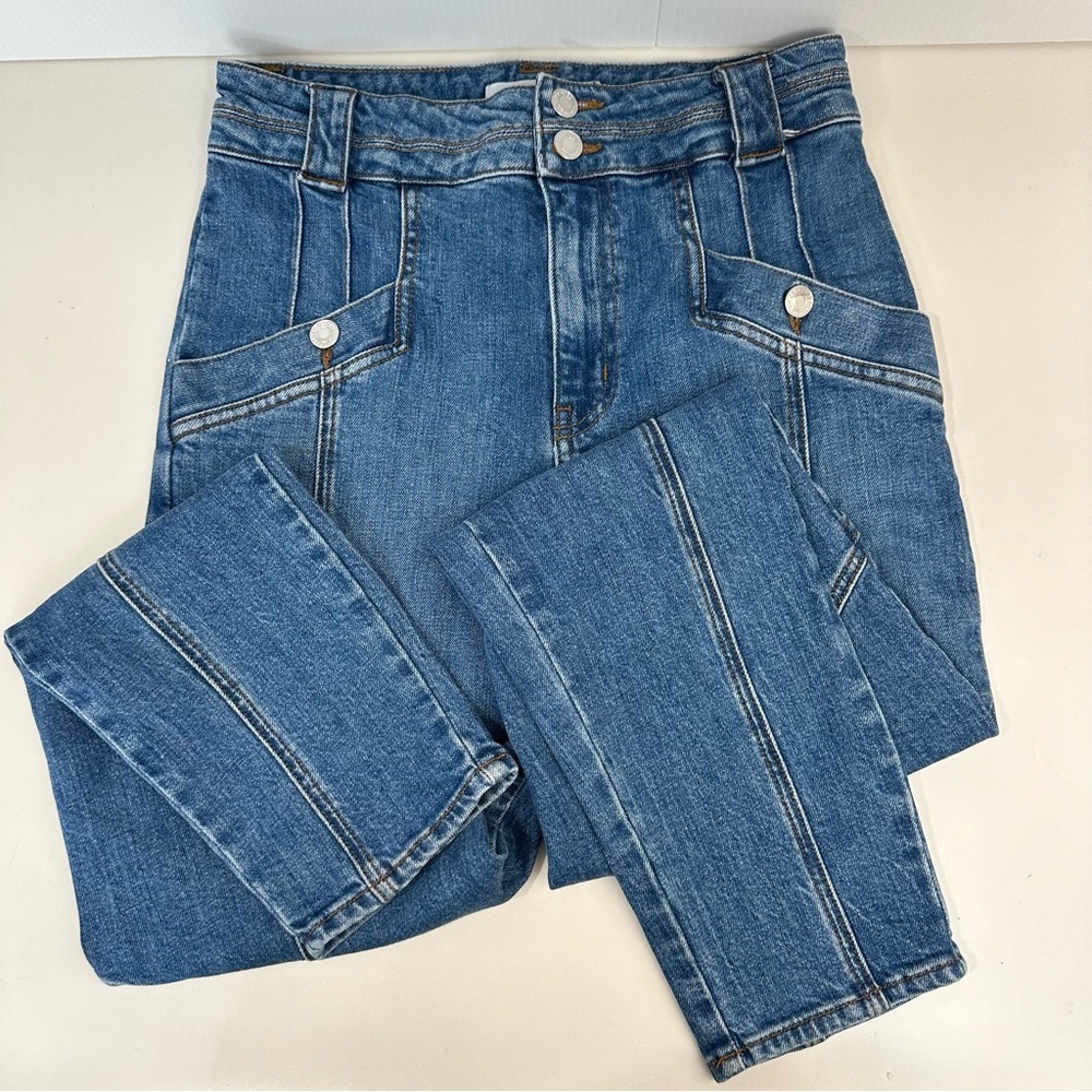 DEREK LAM 10 CROSBY Denim Womens Sz 27 Med Wash High Rise Double Button … - Picture 5 of 16